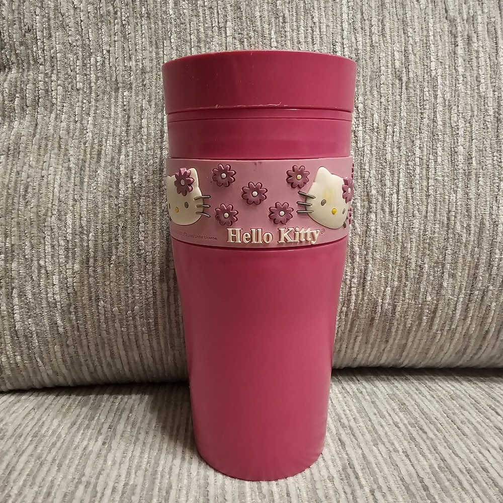♡ Vintage Pink Hello Kitty ZAK 16oz Insulated Tumbler Cup Sanrio 2002 ♡ - Picture 1 of 12